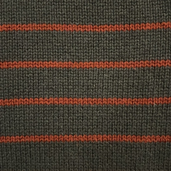 Nautica Navy Stripe V-Neck Pullover Sweater Thick 100% Cotton Long Sleeve Large - Picture 6 of 13